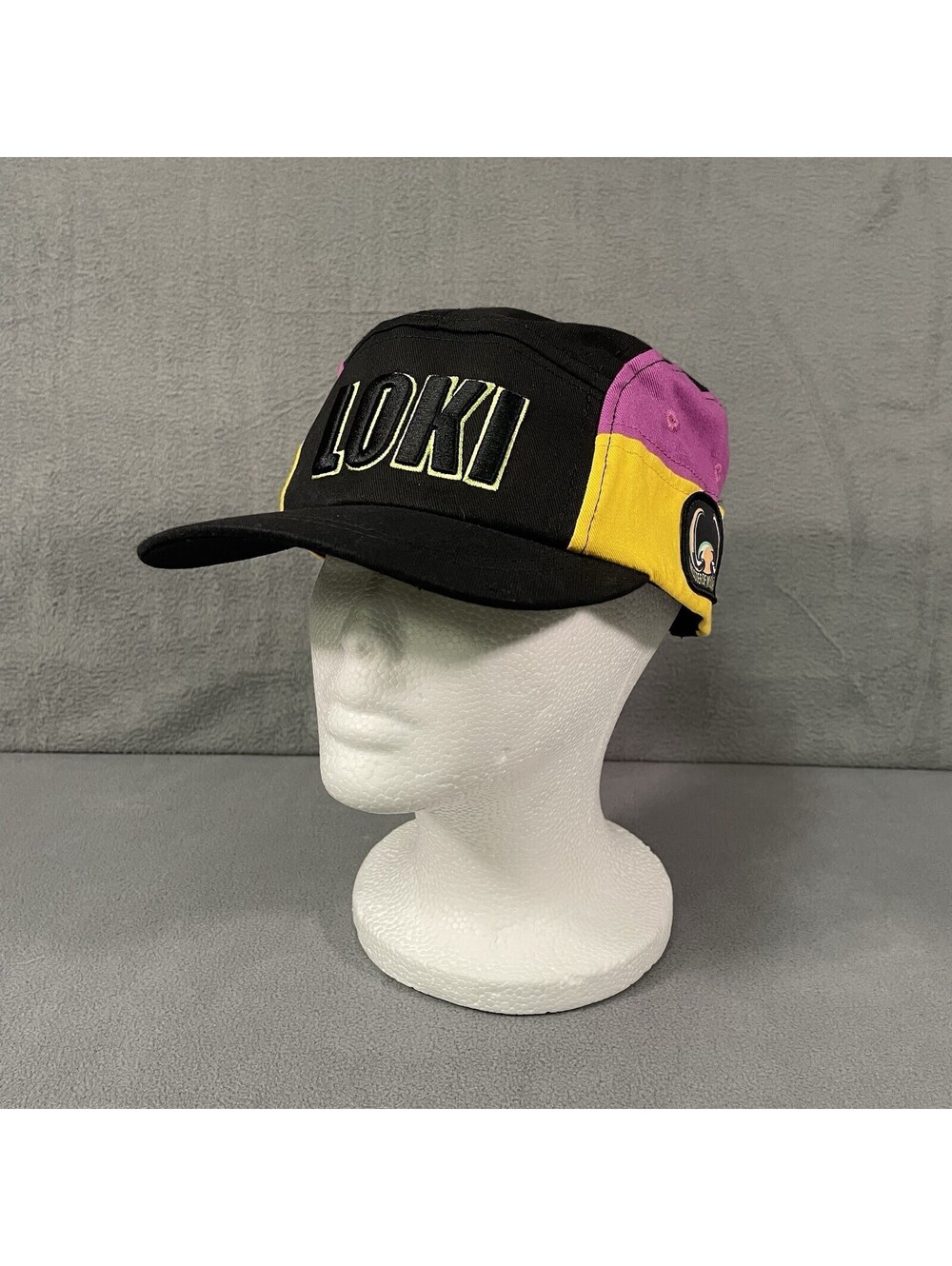 Loki Hat Cap Snap Back One Size Black Purple Yellow Marvel Mischief Mens